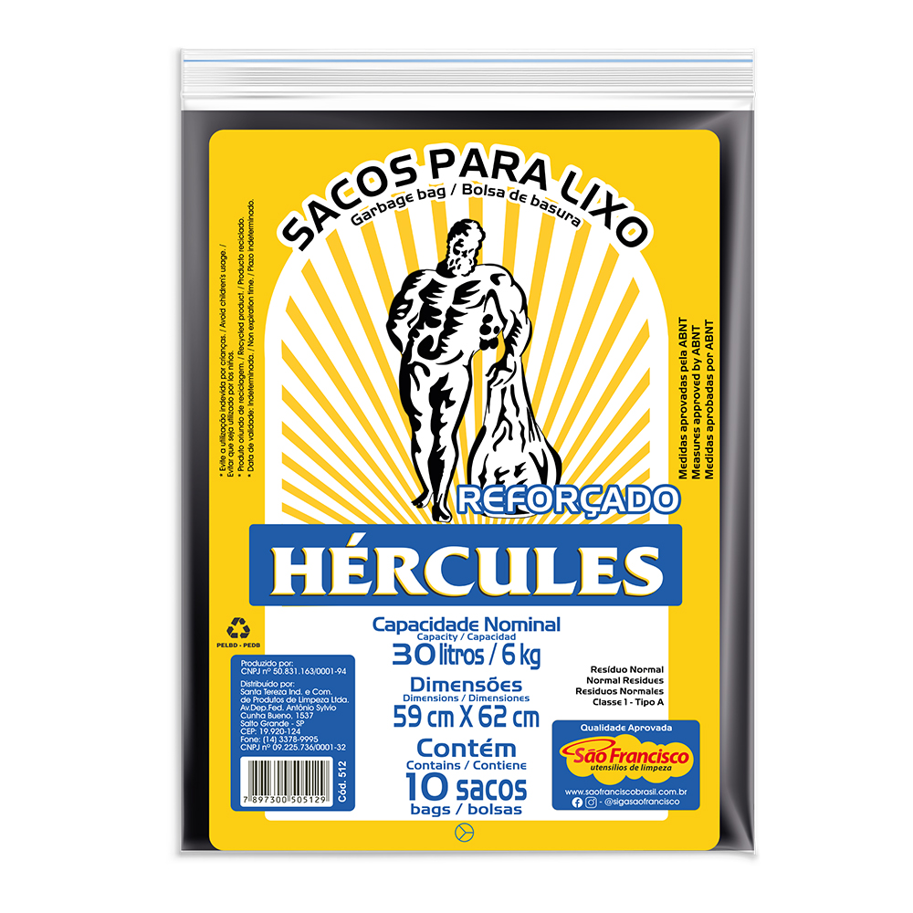 Saco para Lixo Hércules 30 Litros